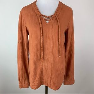 Cloth & Stone Lace Up Top XS